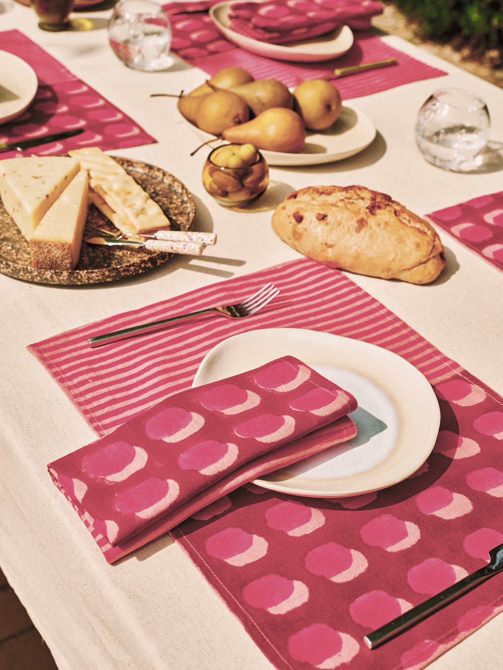 Sonora-Block printed table napkins (Magenta)