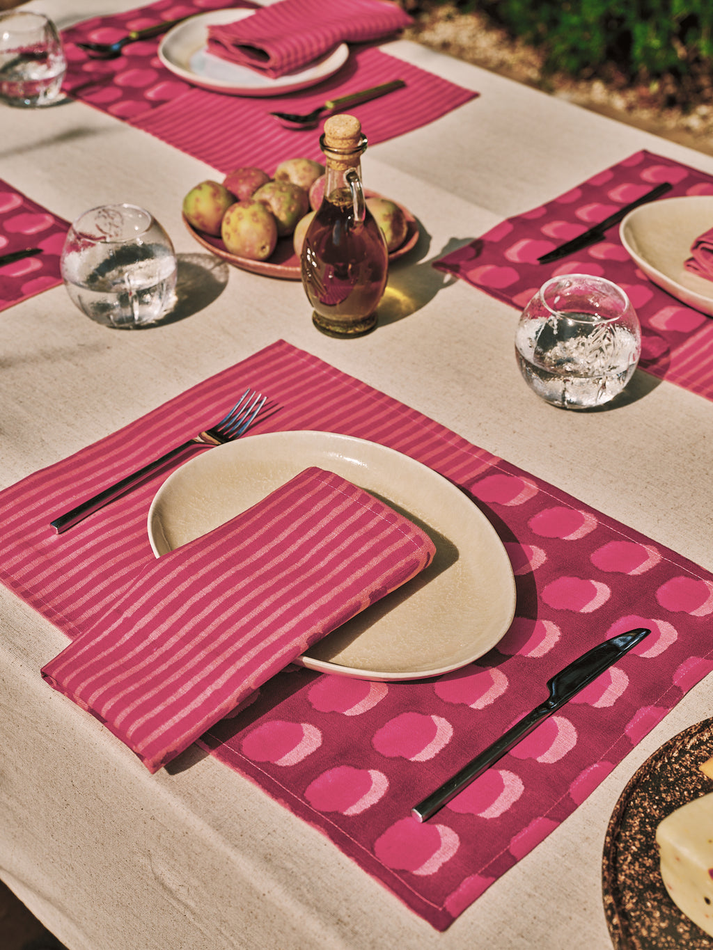Sonora-Block printed table napkins (Magenta)