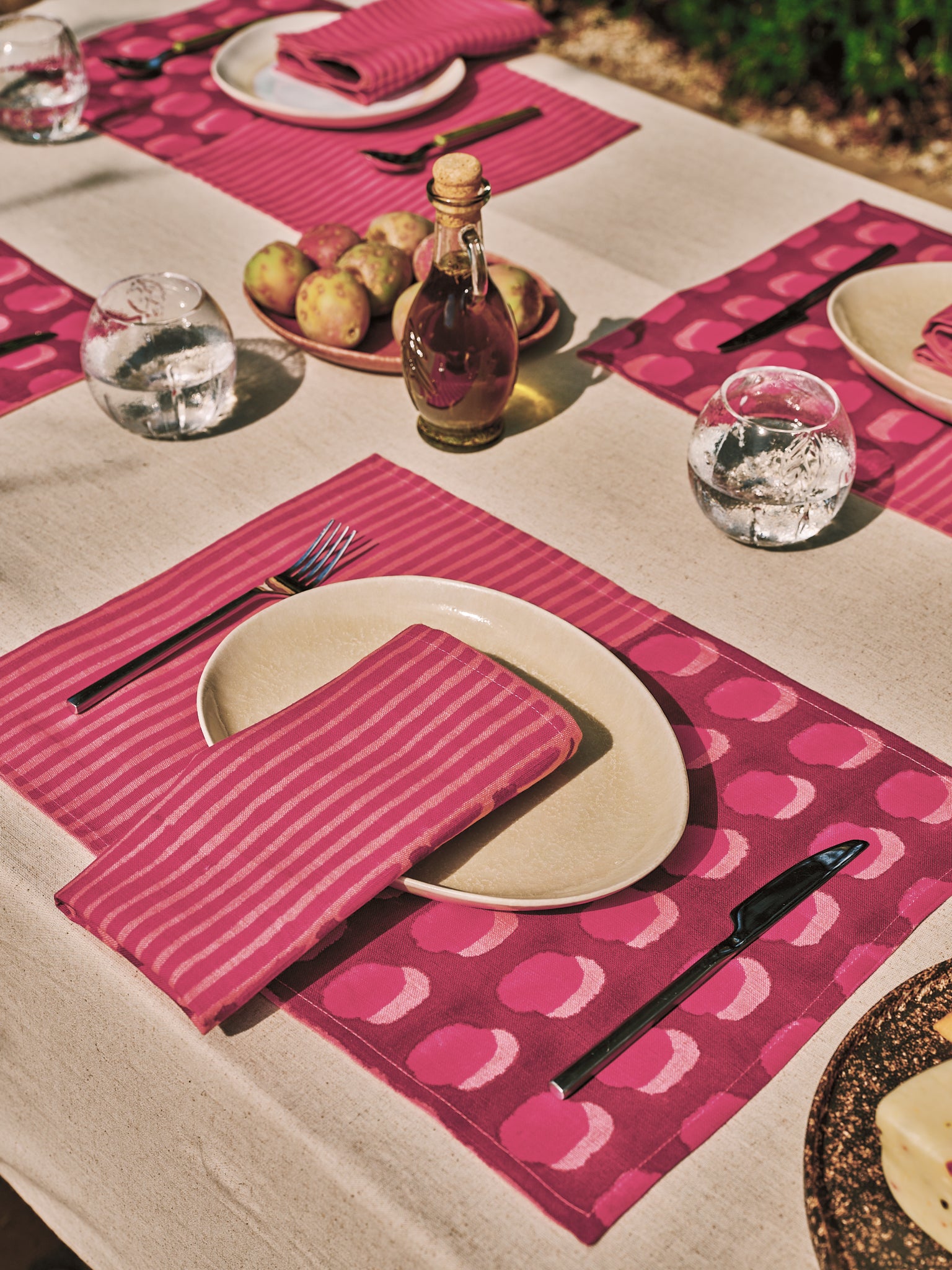 Sonora-Block printed table napkins (Magenta)