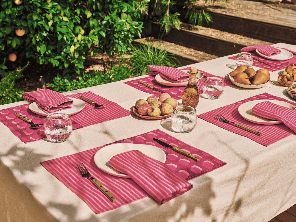 Sonora-Block printed table napkins (Magenta)