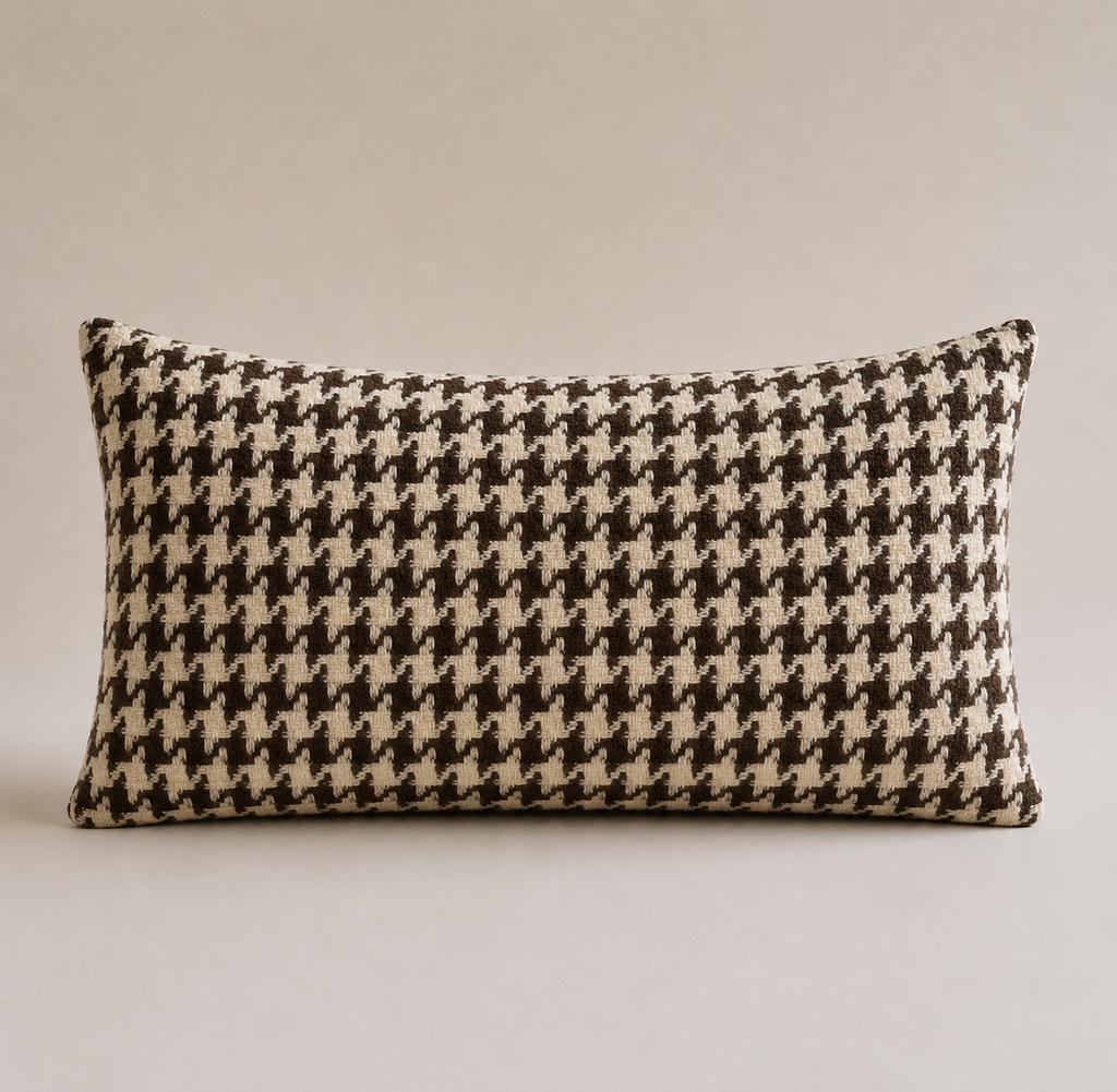 Houndstooth- 100% Wool Pillow Cover (Rectangle)