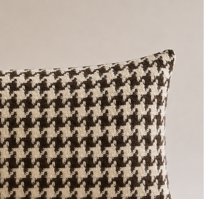 Houndstooth- 100% Wool Pillow Cover (Rectangle)