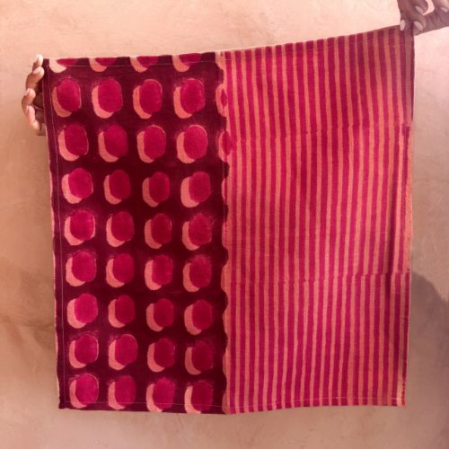 Sonora-Block printed table napkins (Magenta)