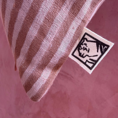 Desert Stripes- Block printed Pillow Cover-(Sand)